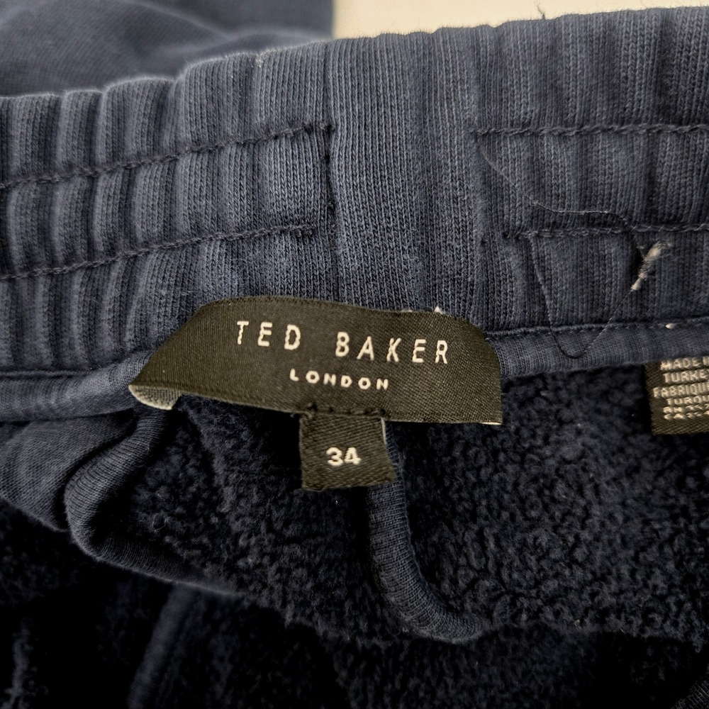 Ted Baker London‎ Mens 34 Joggers Navy Blue Heavyweight Sweatpants Fleece Casual - Picture 3 of 13